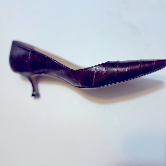 AMPUTEE / SINGLE LEFT SHOE ONLY Manolo Blahnik Brown Leather Sz 39.5 Women 9.5 - Picture 5 of 9